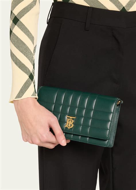 Burberry Lola Check Quilted Leather Clutch Bag 